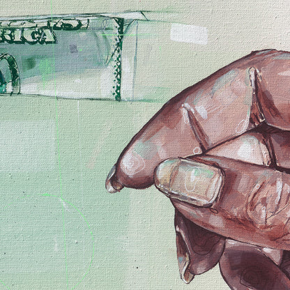 Follow the money painting