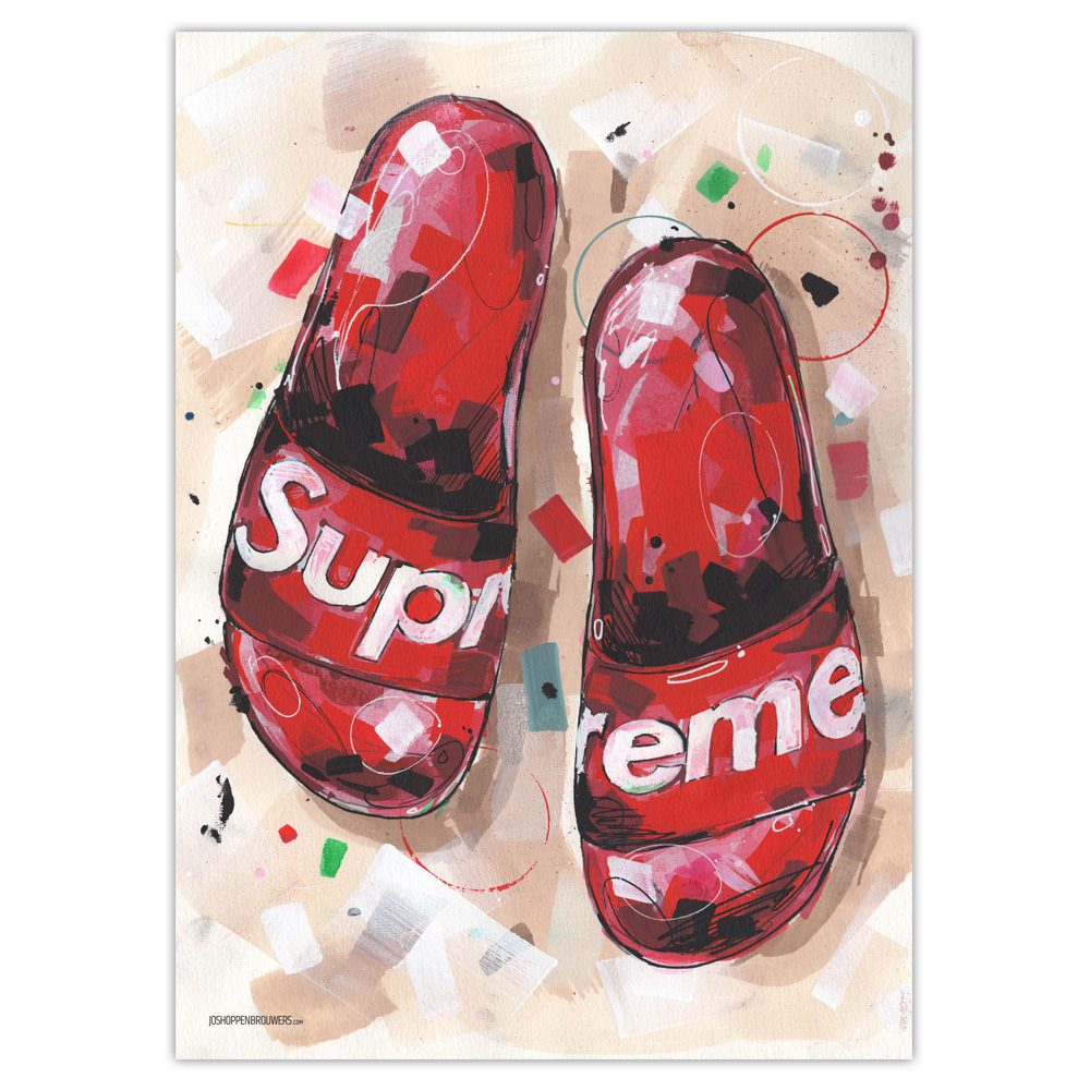 Supreme flip flops print (50x70cm 