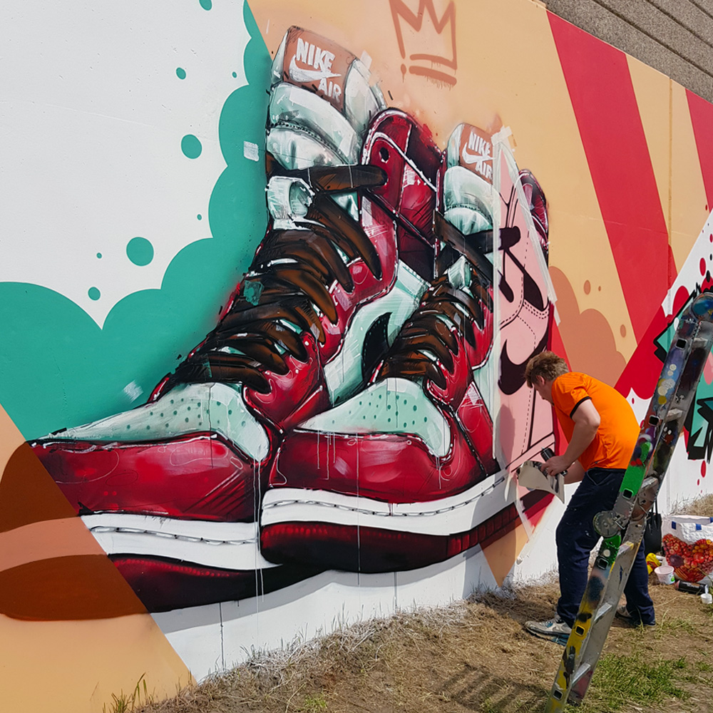 Nike Air Jordan graffiti print (70x50cm 