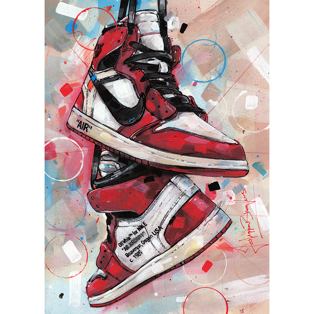 Nike air Jordan 1 retro high Off-White Chicago painting (297x420mm) - Jos  Hoppenbrouwers art