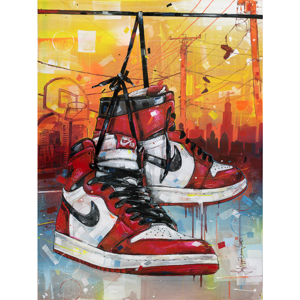 Peinture Nike air Jordan 1 (60x80cm) - Jos Hoppenbrouwers art