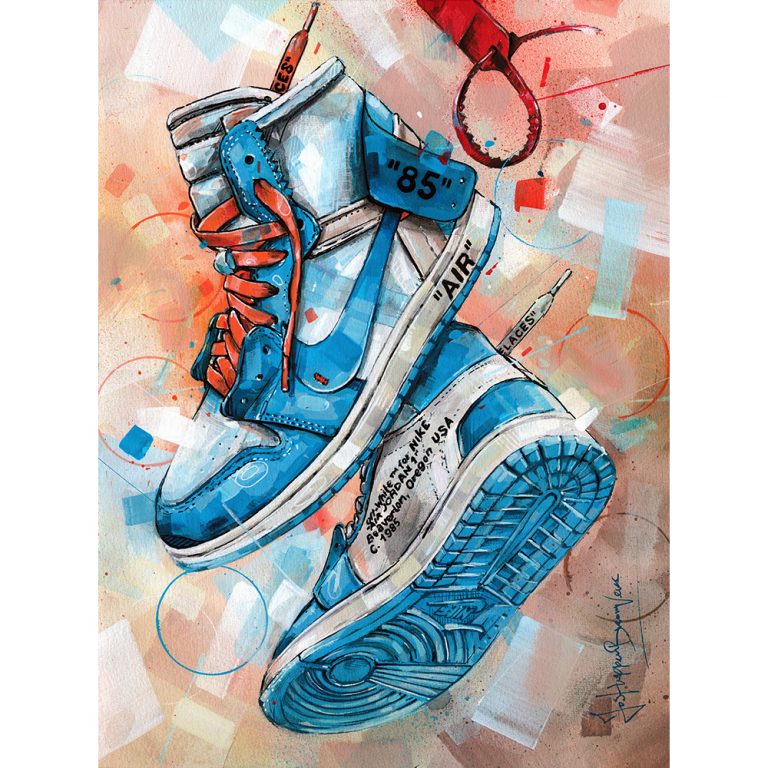 Nike air Jordan 1 retro high Off-White university blue painting ...