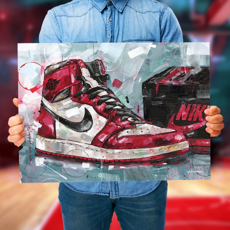 Air Jordan 1 Chicago 1985 shoebox print (70x50cm) – Jos Hoppenbrouwers art