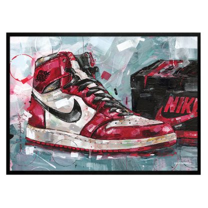 Air Jordan 1 Chicago 1985 shoebox print (70x50cm) – Jos Hoppenbrouwers art