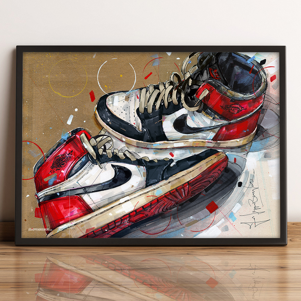 Nike air Jordan 1 1984 ‘white laces’ print (70x50cm) – Jos ...