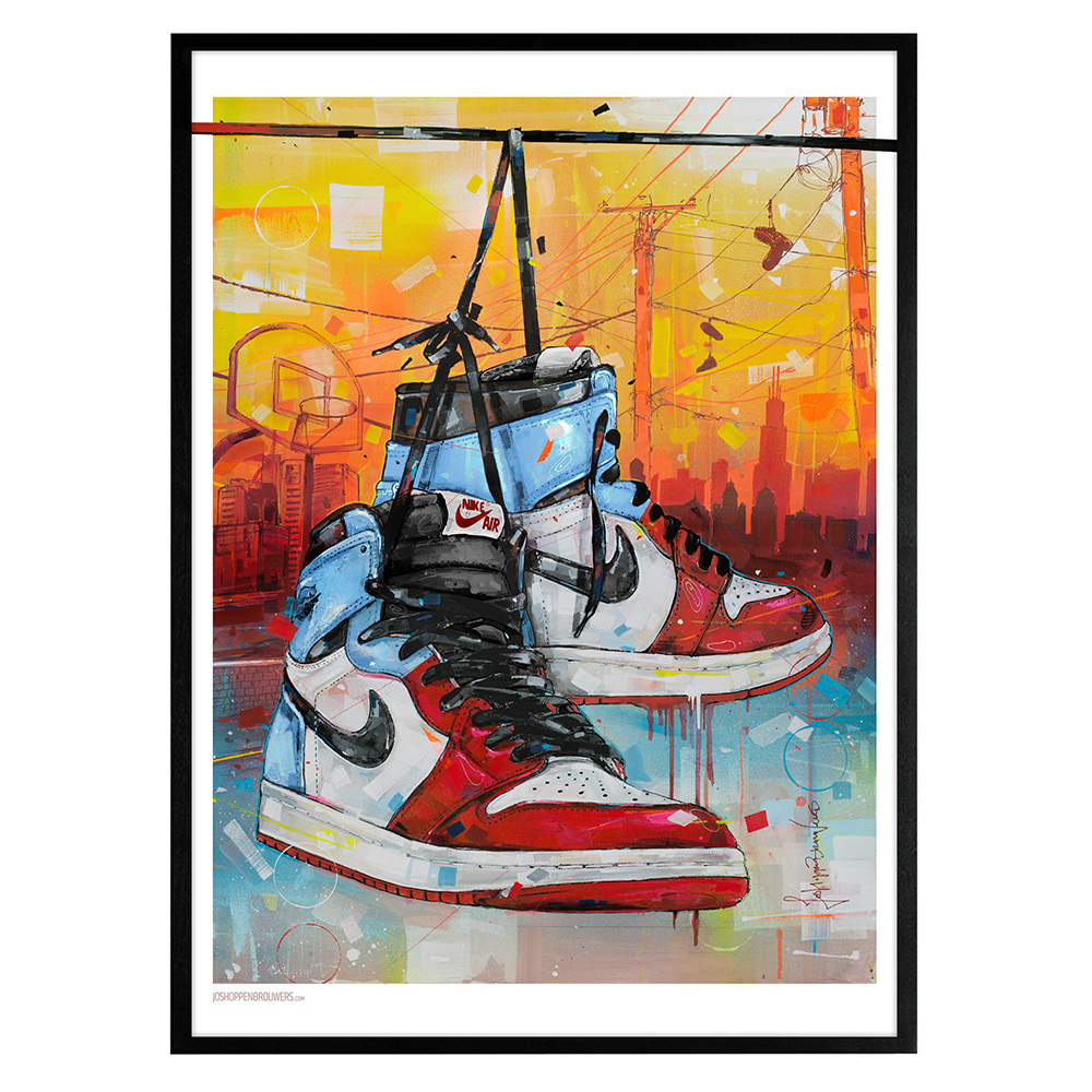 Nike air Jordan 1 High fearless ‘unc Chicago’ poster (50x70cm) – Jos ...