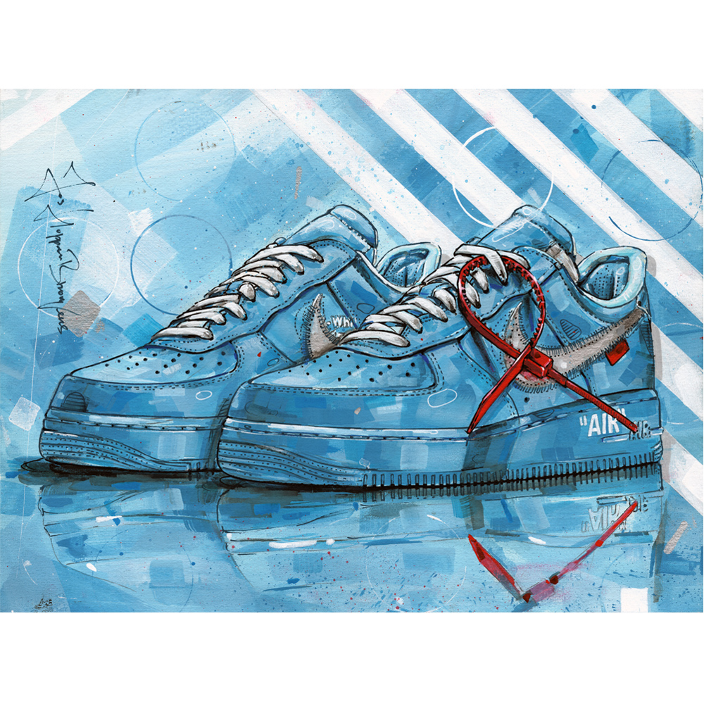 Nike Air Force 1 Low Off-White University Blue painting (40x30cm) – Jos  Hoppenbrouwers art
