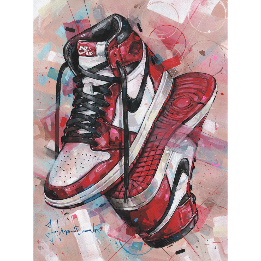 Canberra hipótesis Aislar Nike air Jordan 1 retro high Chicago painting (40x30cm) – Jos  Hoppenbrouwers art