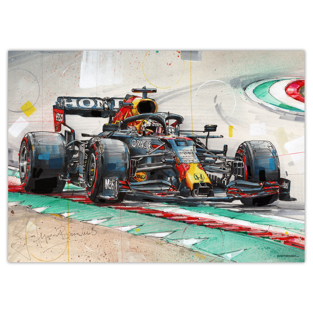 Max Verstappen F1 affiche (70x50cm) – Jos Hoppenbrouwers art