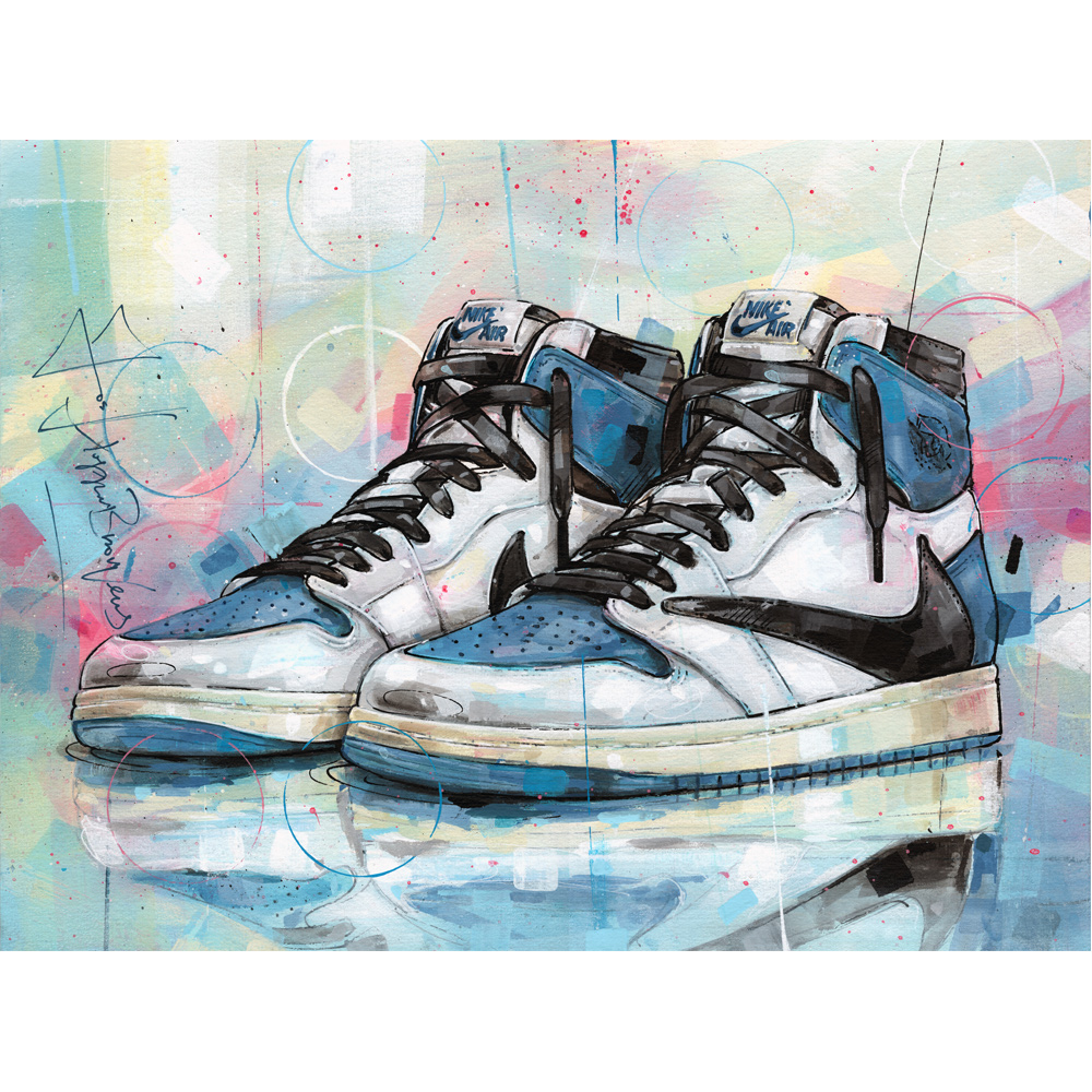 Nike air Jordan 1 high Travis Scott Fragment painting (40x30cm)