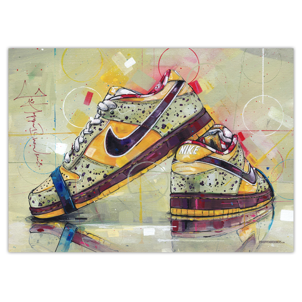 Underholde kravle ubetalt Nike dunk SB low yellow Lobster Plakat (70x50cm) – Jos Hoppenbrouwers art