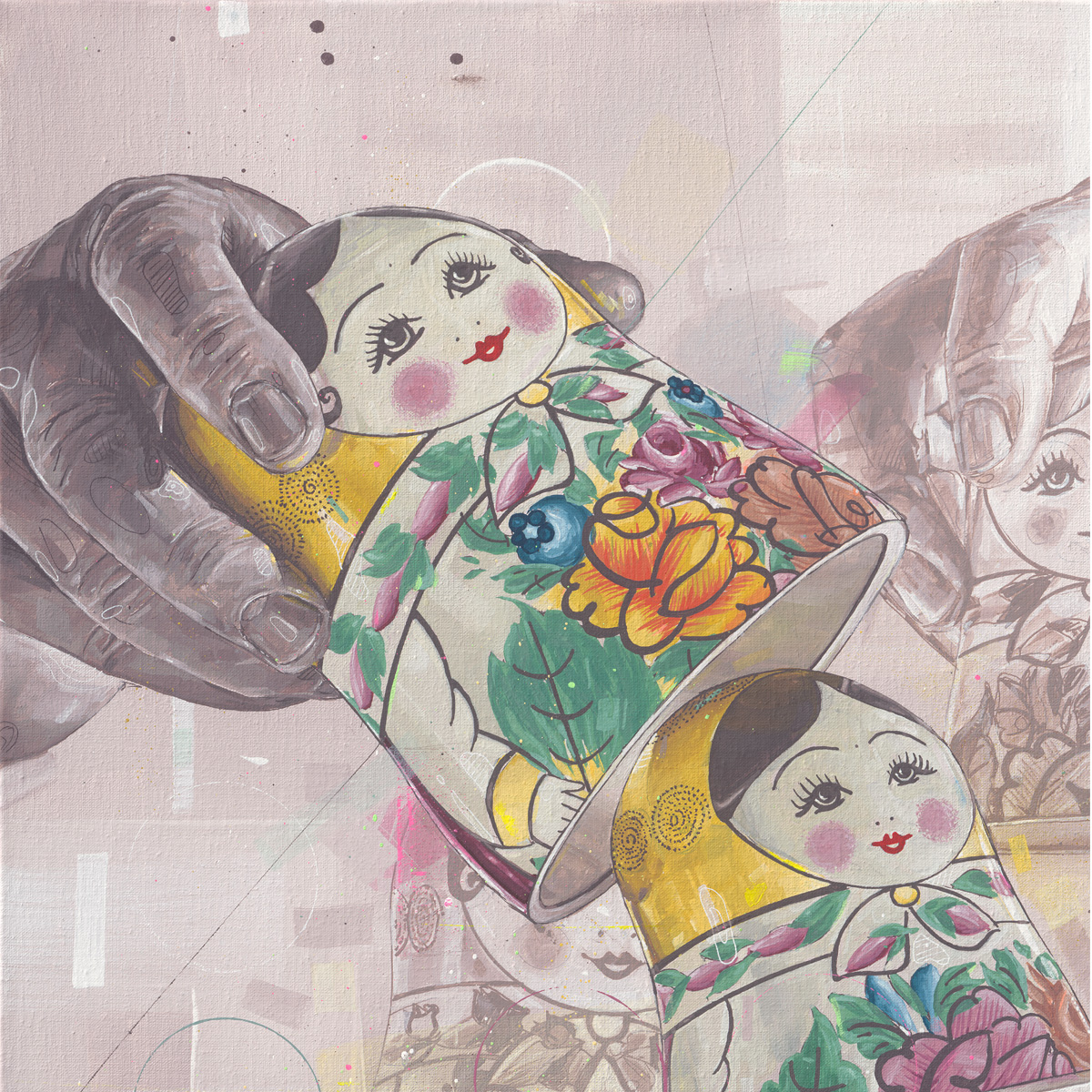 Matryoshka painting, canvas 200 x 100 cm - Image 6
